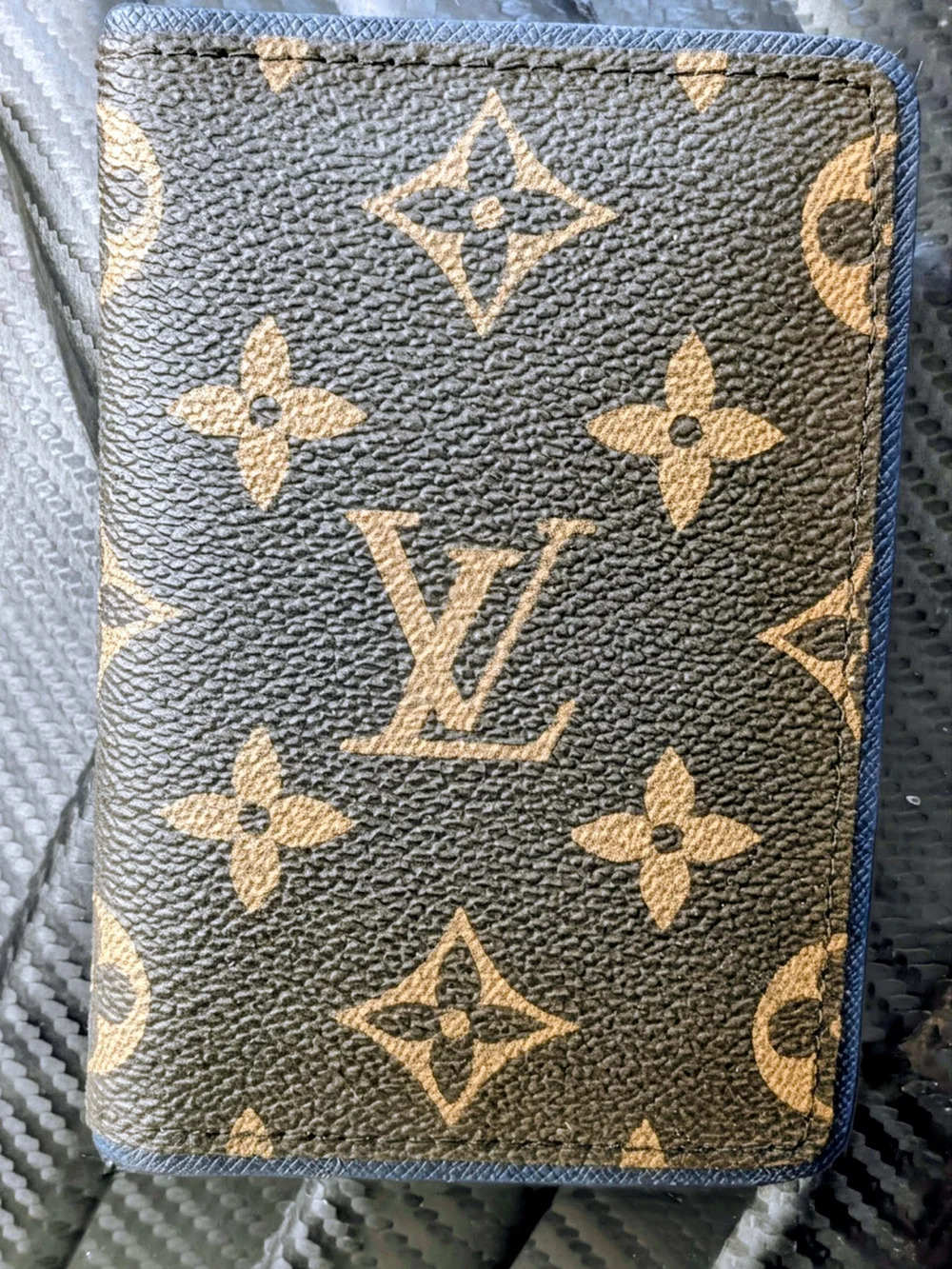 Louis Vuitton Monogram Card Case in Navy and Brown